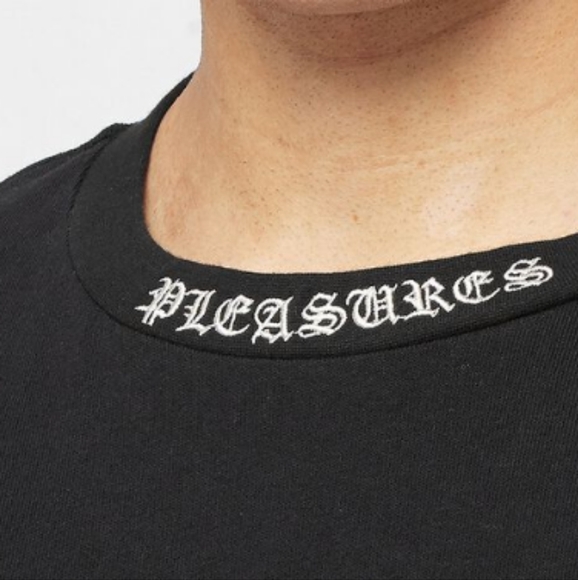 Pleasures Sorrow Embroidered Neckline Black Heavyweight Tee - Picture 5 of 13